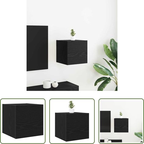 Holzfernsehschrank - TV-Schränk Schwarz Eichen-Optik 30,5 x 30 x 30 cm Holzwerkstoff (1/5)