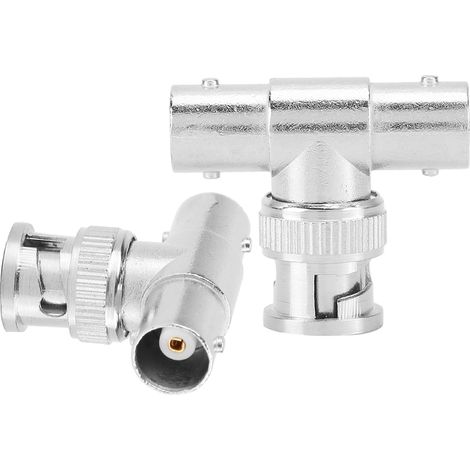 Connecteur T BNC Mâle/Femelle 3 Ports pour Caméra de Sécurité et Système Vidéo (1/4)