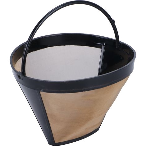 Filtre à café conique réutilisable en acier inoxydable doré (1/5)