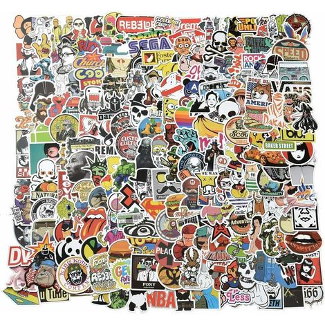 Perle Rare Sticker 200pC Sticker vinyle étanche Sticker graffitis Sticker de style pour voiture Vélo Skateboard Skateboard Snowboard Snowboard Sticker Laptop Sticker MacBook iPad et plus (1/5)