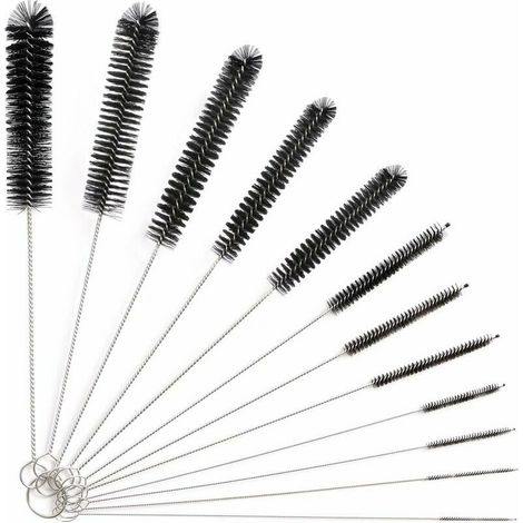 12Pcs Tube Brosse de Nettoyage,Goupillon Nettoyage,Brosse de Nettoyage Tube pour Bouteille en Verre Bébé Biberon Bouilloire Clavier, Tuyau Brosses de Nettoyage,Brosse de Nettoyage Bouteille (1/4)