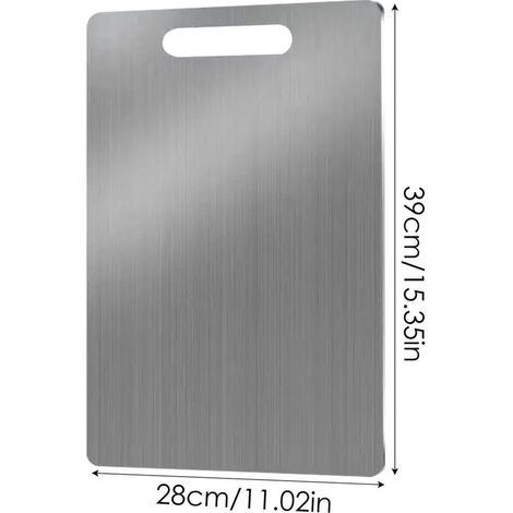 Tabla de cortar de acero inoxidable - 40 x 28 cm - Apta para lavavajillas (1/5)