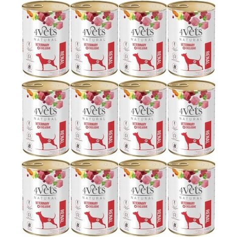 4VETS Natural Renal - nourriture humide pour chien - 12x400g