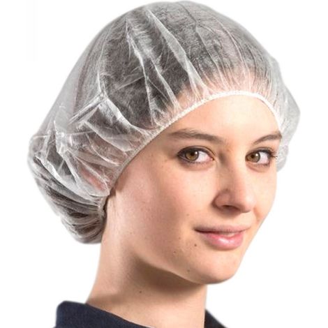TrAdE Shop Traesio - 100 Cuffie Monouso In Tnt Per Capelli Con Elastico Bianche Cuffia Traspirante -