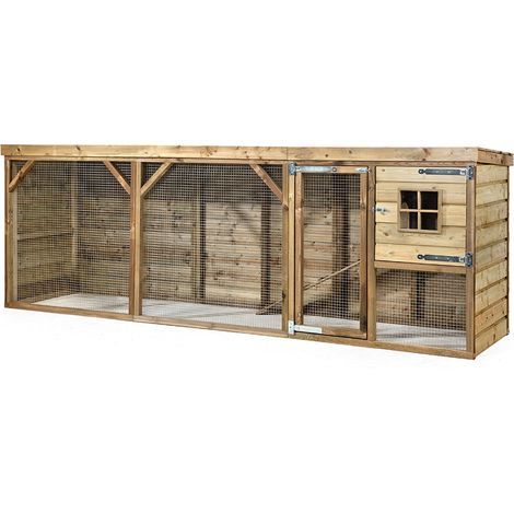 Fatmoose Freigehege BunnyBase Bliss aus Holz für Kleintiere - 363x95x124 cm