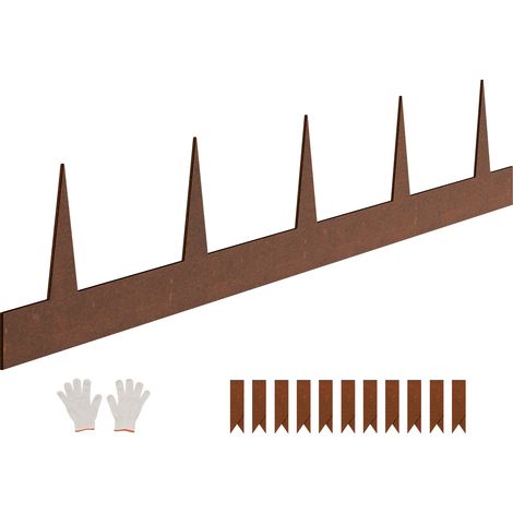 Mophorn Lot de 10 bordures de jardin en acier, bandes métalliques durables pour délimiter les chemins, pelouses et cours, dimensions 1016x114,3 mm, faciles à installer et résistantes aux intempéries (1/5)