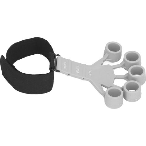 Appareil de renforcement des doigts et des mains, niveau de résistance réglable, en silicone, avec dragonne, gris, 3 kg - 4 kg - 5 kg (1/5)