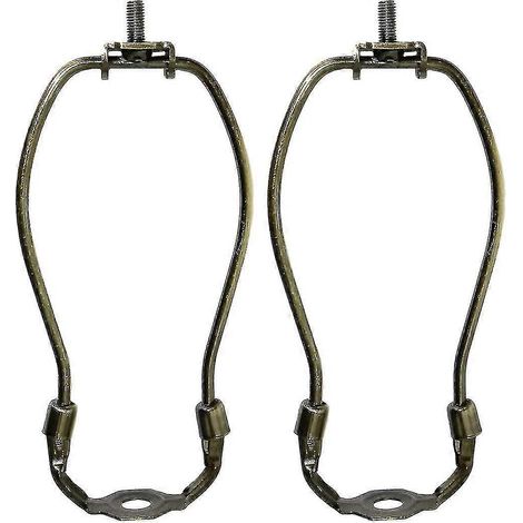 Lot de 2 supports de lampe harpe de 18 cm (7 pouces) avec harpe détachable noire rustique, pour lampe de table et lampadaire. (1/5)