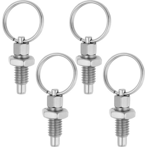 4 Pièces Piston à Ressort Acier Inoxydable avec Filetage Bague Traction M6x1 Longueur 12 Mm Diamètre Extérieur Broche 4 Mm Utilisé Dans l'équipement Industriel d'armoire Châssis (1/5)