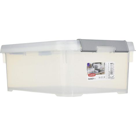 1 Boîte de rangement 4L Transparente Fermeture à clips Empilable Pour chambre bureau garage