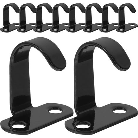 10 crochets plafond, noir, pour suspension et rangement (1/5)