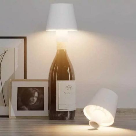 Lampe De Table Led Bottle Cap Touch Dimmable 3-tone Rechargeable Blanc (1/3)