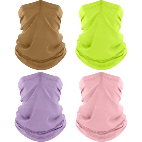 4 Pièces Cache-Cou, Tour de Cou Respirant Anti-UV Séchage Rapide, Bandana Multifonction pour Moto, Cyclisme, Homme et Femme (1/5)