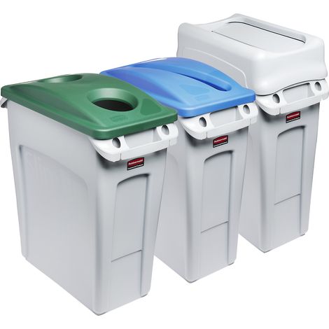 Rubbermaid, Poste de tri des déchets, jeu de 3 collecteurs SLIM (1/5)
