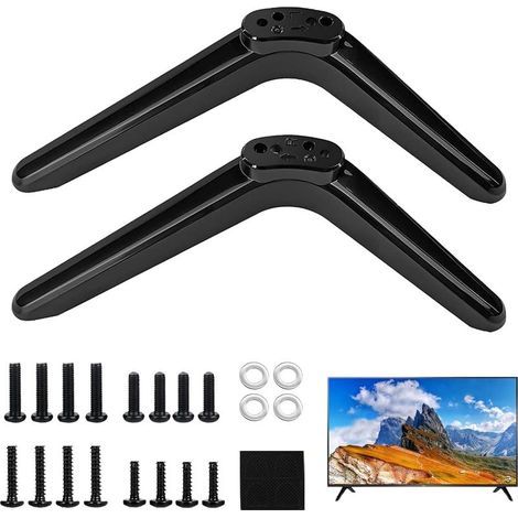 Pieds de Piédestal de Base TV Universels, Support de Remplacement, avec Kit Montage pour Écrans LED et Plasma, Installation Facile, Entraxe 17mm à 20mm, Compatible avec Téléviseurs de 32 à 55 Pouces (1/5)