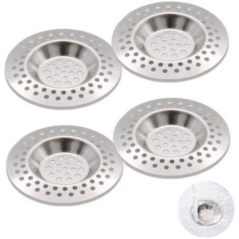 4 Pcs Stainless Steel Kitchen Sink Filter, Kitchen Sink Protector, Anti-Clog Grate for Kitchen and Bathroom Sink, Drain Filter, Drain Strainer Strainer (1/3)