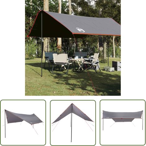The Living Store Tarp Orange 430x380x210 cm Wasserdicht - Outdoorzelt - Campingzubehör - Wasserdichte Plane - UV-Schutz - Leichte Plane (1/5)
