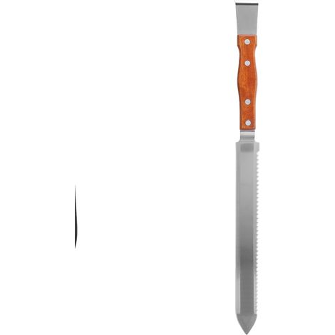 Couteau multifonctionnel en acier inoxydable pour couper le miel et grattoir, outil apicole avec manche en bois. (1/5)