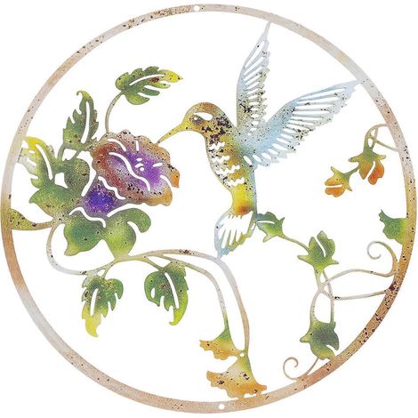 Décoration murale décorative pour la maison, motif oiseaux, pendentif élégant (1 pièce)-30x30cm-Colorful