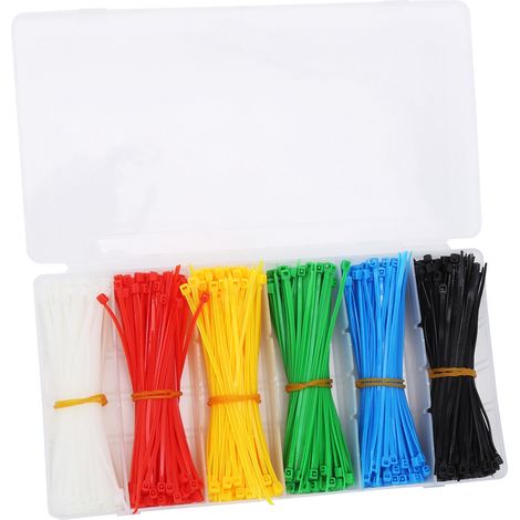 900 Stück selbstsichernde Nylon-Kabelbinder, mehrfarbig, tragbar, Organizer-Zubehör (1/5)