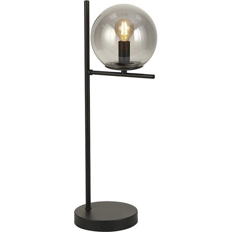 Lampada da tavolo Boston nera fumé 1xE14