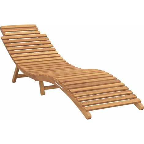 Chaise longue，Bain de soleil，Transat Marron 184 x 55 x 59 cm Bois de teck massif CFW58289 (1/5)