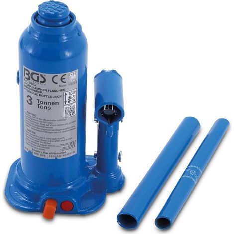 Cric à Vérin Hydraulique 3T - 12,3 x 21 x 13 cm - Acier Robuste - Levage Sécurisé et Pratique, Pro - D-Work (1/5)