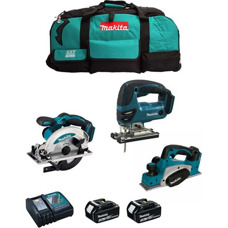 MAKITA Kit MPK18323B (DKP180 + DSS610 + DJV180 + 2 x 3,0 Ah + DC18RC + LXT600) (1/5)