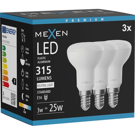 Mexen Nova 3x Ampoule LED E14, R50, 3W, Neutre - 4000K, 315 lm - L103-E14-0340-01x03 (1/3)