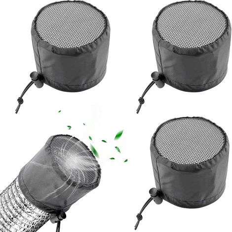 4 Pièces Housses Ventilation pour Tente Culture, Tissu Oxford Tente Couverture, Housse Aération avec Boucles Réglage et Bandes Élastiques, pour Conduits Climatisation et Ventilation Tente(15X9CM) (1/5)