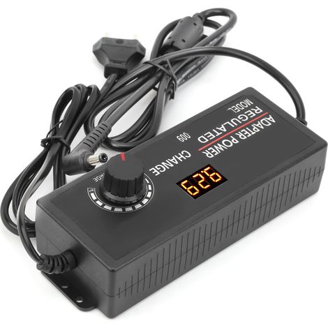 Régulateur CC ajustable avec alimentation à découpage (9-24V, 5A) et prise secteur (110-240V, UE). (1/5)