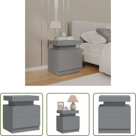 vidaXL Nachtschrank - Nachttisch Grau 45x35x52 cm Holzwerkstoff (1/5)