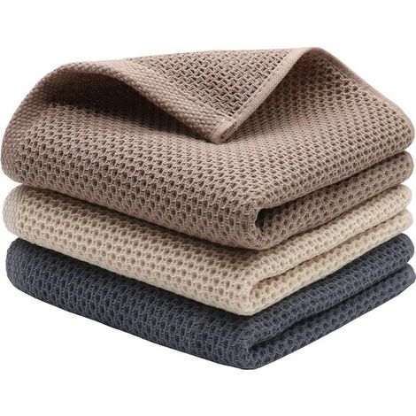 Asciugamani di cotone, asciugamani per il viso, foulard, tessuti a nido d'ape, strofinacci da cucina, strofinacci da cucina, panni per i piatti, morbidi e assorbenti, asciugamani da bagno, asciugamani (1/5)
