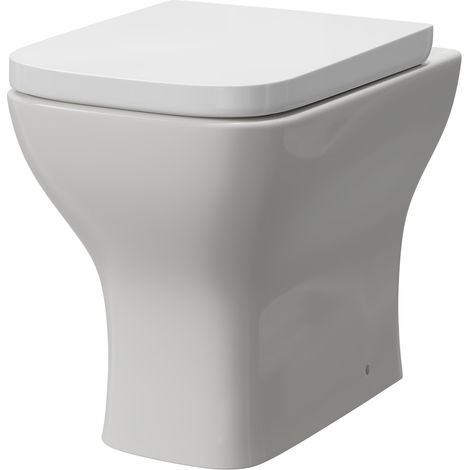 Wholesale Domestic Kingston Rimless Back to Wall Toilet Pan with Soft Close Toilet Seat (1/5)