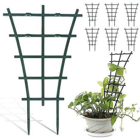 6 Pcs Tuteur Plante Grimpante, Treillage Plante Grimpante Exterieur, Treillis Pour Plantes Grimpantes, Empilage De Combinaison De Mini Treillis, P (1/5)