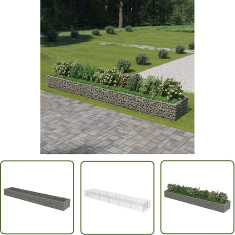 The Living Store Gabionen-Hochbeet Verzinkter Stahl 540×90×50 cm - Gabionen-Hochbeet - Hochbeet - Stahltanks - Gartendekoration - Zierpflanzen (1/5)