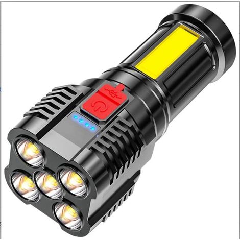 Lampe torche LED ultra-puissante 10000 lumens, rechargeable, étanche, focale réglable. Pour camping, randonnée, urgences. (1/5)