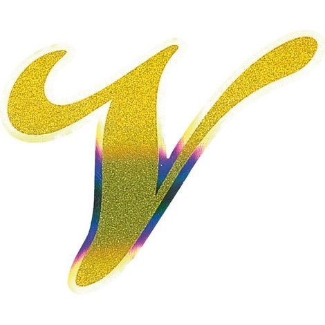 Adesivo Monogramma Lettera V, Oro Metallescente (1/2)