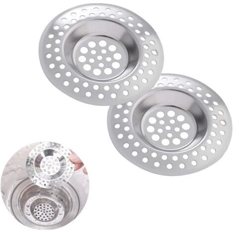 Lot de 2 crépines d'évier, filtre d'évier, grille d'évier, crépine d'évier en acier inoxydable