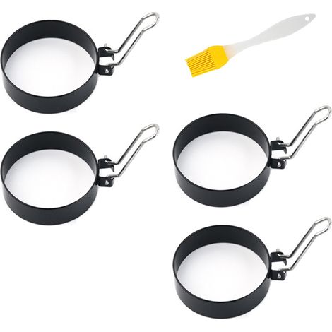 Anneau À Œufs - Acier Inoxydable - Pour Poêle Et Plaque Chauffante - 4 Pièces (1/5)
