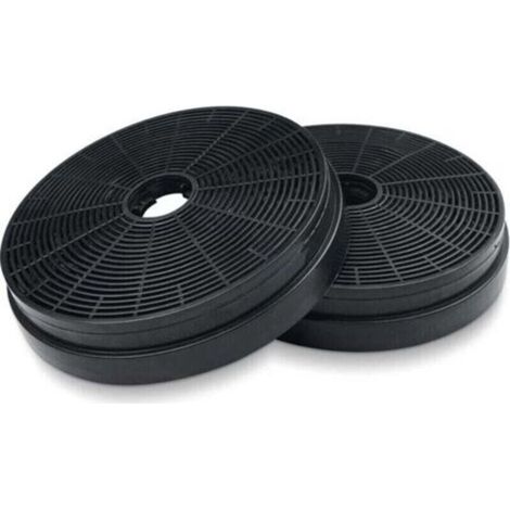 2x extractor hood filters, Ø175 mm activated carbon filters for kitchen extractor hoods, recirculation replacement filters for Respekta Miz0031, Klarstein, Pkm Co4 (1/4)