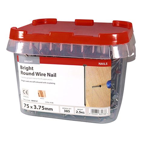 TIMCO Round Wire Nails Bright - 75 x 3.75