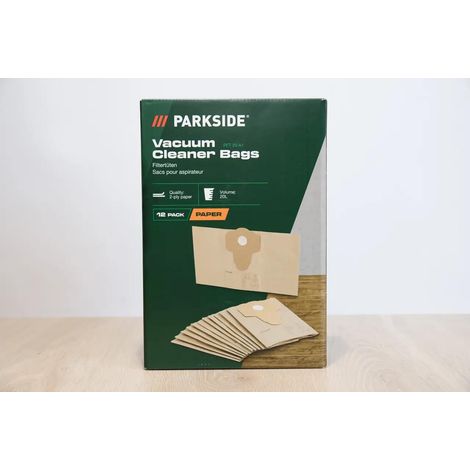 12 Sacs pour Aspirateur Parkside 20 Litres - PFT 20 PNTS 1300 PWD 20-20L Coloris Marron 906-05 - Pour aspirateur sec/humide (1/5)