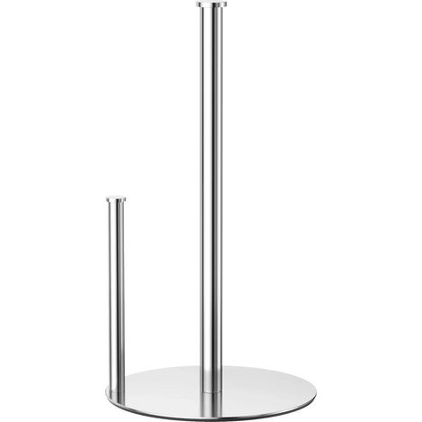 Porte-Rouleau de Cuisine argenté sur Pied, Porte-essuie-Tout pour Rouleaux Standards et Grands pour Plan de Travail de Cuisine et de Salle à Manger, Porte-Rouleau de Cuisine sans perçage (1/5)