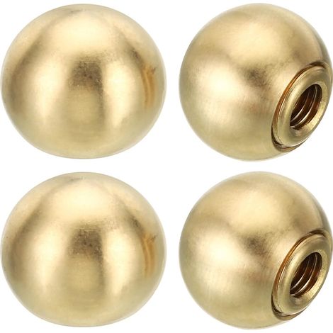 17.5mm Brass Ball Lamp End Caps with Hose, 4 Set Lamp Shade Ornament Screw Cap Nuts for Furniture Lighting (1/5)