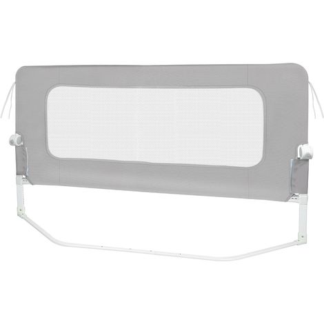 Haloyo® Telaio per cancelletto di sicurezza pieghevole e portatile, barriera per letto per bambini, sponda per letto portatile, 180x73-86 cm, grigio (1/5)