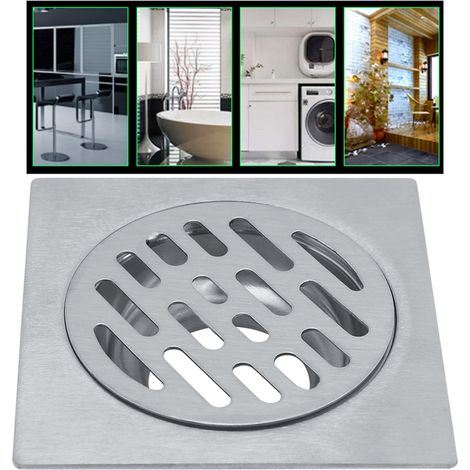 Grille d'évacuation anti-odeurs en acier inoxydable épais pour salle de bain, douche et cuisine (1/5)