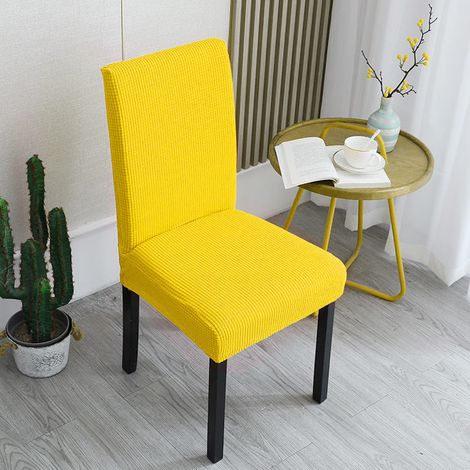Housse De Chaise - Élastique Universelle - Pour Chaises À Dîner Et Tabourets - Design Connecté - Épaisse - Noir - 1 Pièce (1/3)