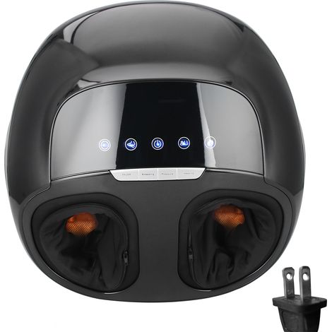 Appareil de massage des pieds électrique avec chauffage, pétrissage ajustable noir 220V prise US (1/5)