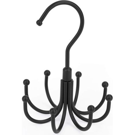 Support de rangement multifonctionnel - Rotatif, peu encombrant - Parfait pour les foulards, cravates, portefeuilles et plus encore - Noir, 1 pièce (1/5)